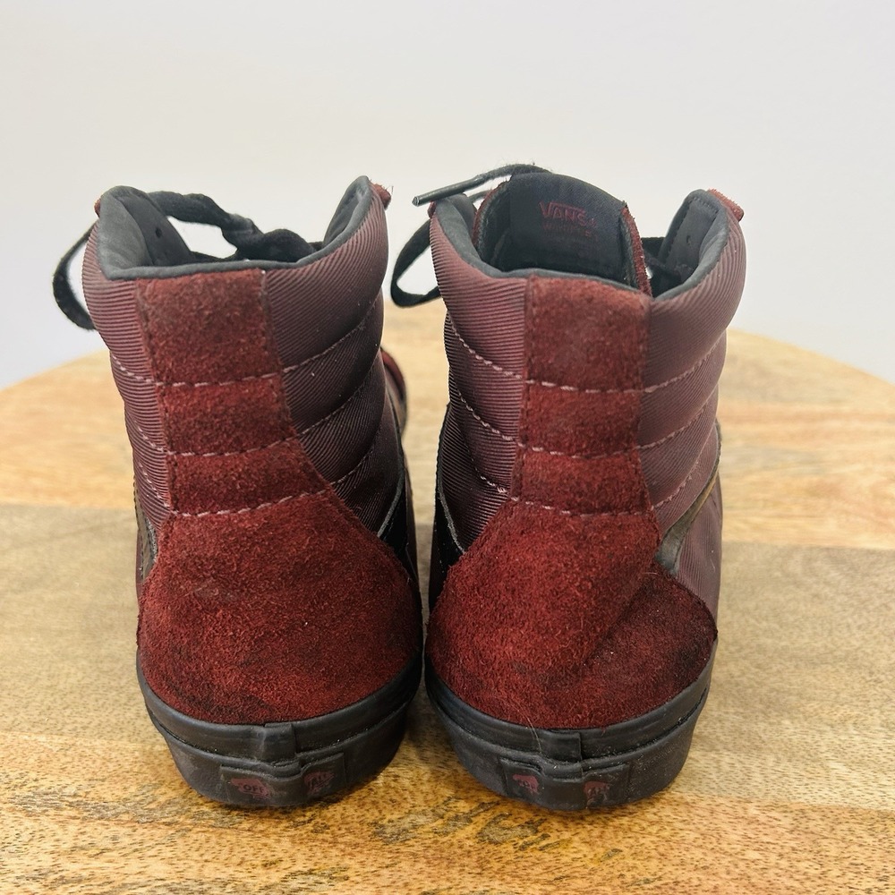 VANS Sk8 Reissue High Metallic Twill Port Royale Size Mens 9.5 Burgundy Suede - Picture 5 of 7